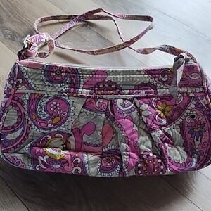 Vera Bradley Pink and Gray Paisley Shoulder Bag